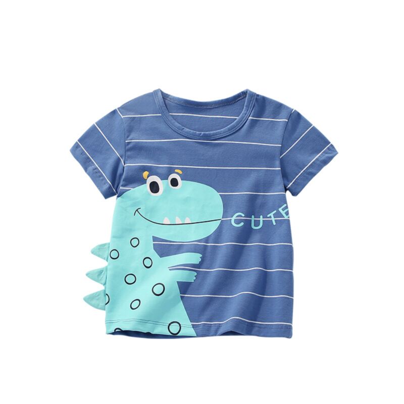 Wholesale 18M-7Y Toddler Boys Round Neck Dino Printed L
