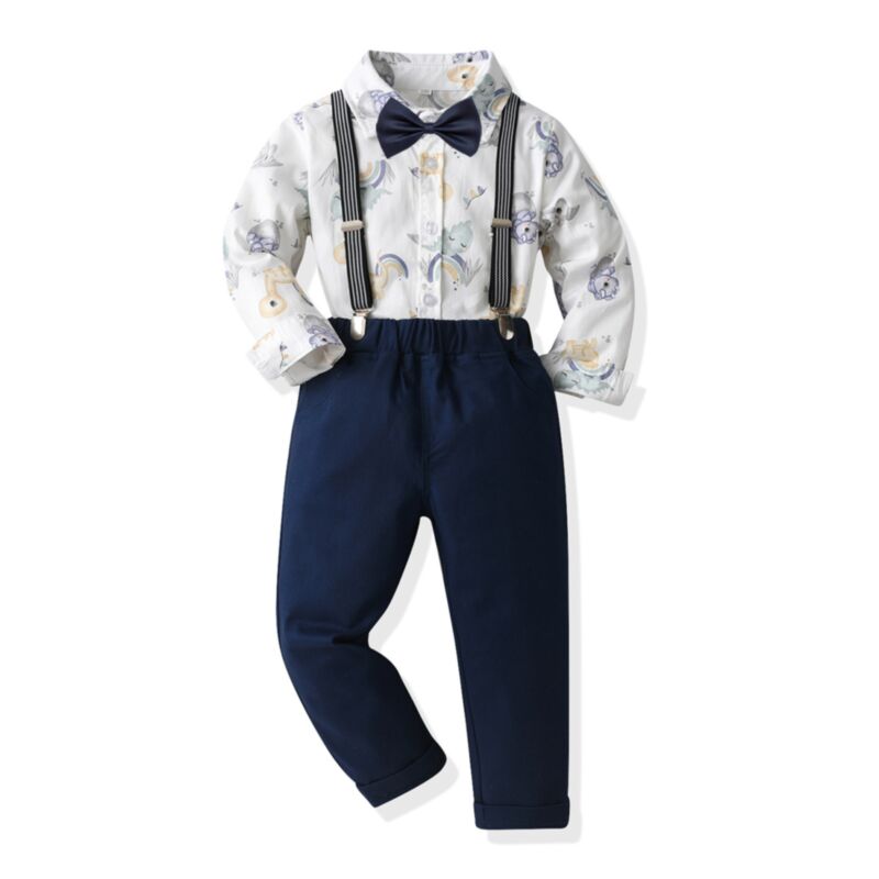 Wholesale 18M-7Y Toddler Boys Suit Sets Cartoon Bowtie