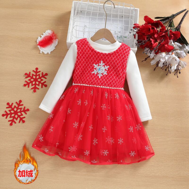 Wholesale 18M-7Y Toddler Girls Christmas snowflakes Lon