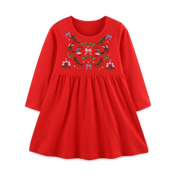 Wholesale 18M-7Y Toddler Girls Embroidered Floral Long