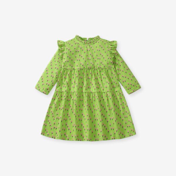 Wholesale 18M-7Y Toddler Girls Floral Ruffled Collar Lo