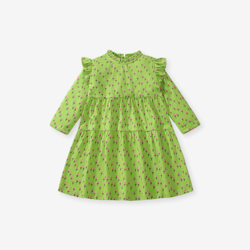Wholesale 18M-7Y Toddler Girls Floral Ruffled Collar Lo