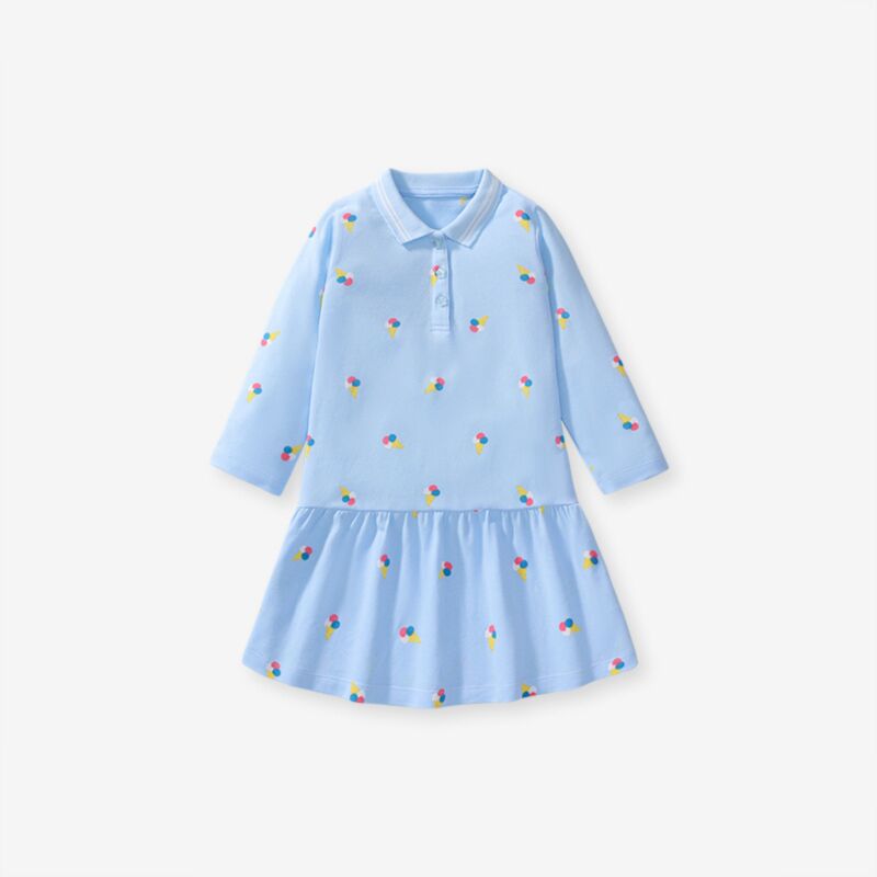 Wholesale 18M-7Y Toddler Girls Ice Cream Print Polo Col