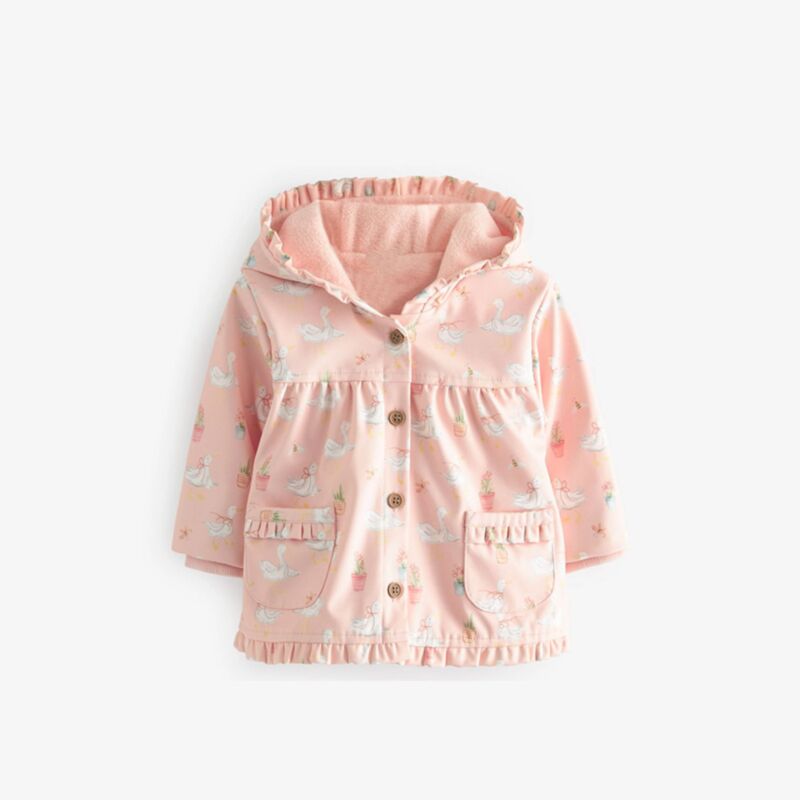 Wholesale 18M-7Y Toddler Girls Pink Button Hooded Jacke