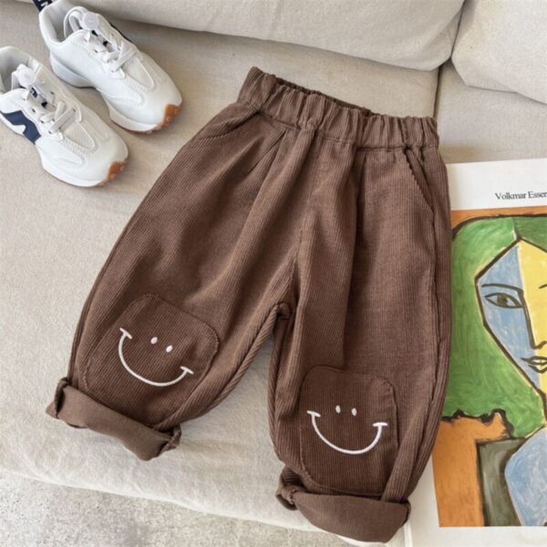 Wholesale 18M-7Y Unisex Corduroy Smiley Pants Wholesale