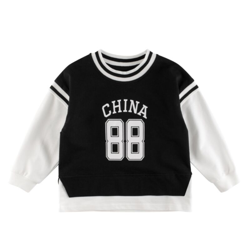 Wholesale 18M-9Y Tops Number 88 Print Black And White C