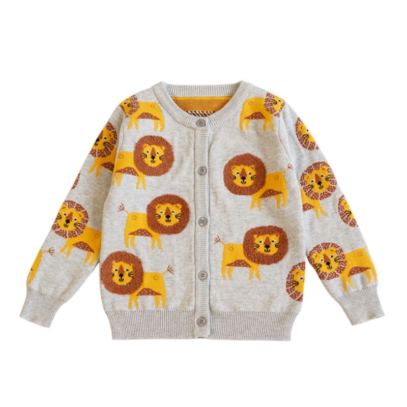 Wholesale 2-6Y Toddler Boys Embroidered Lion Sweater Kn