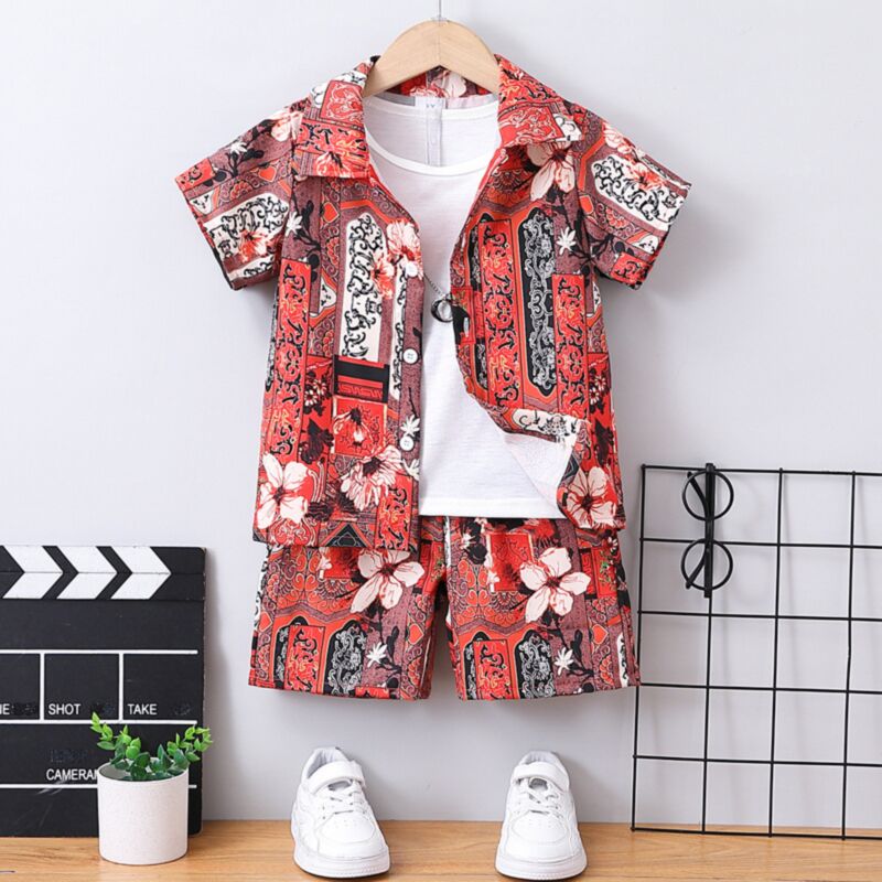 Wholesale 2-7Y Toddler Boys 2pcs Beach Short Sleeve Lap