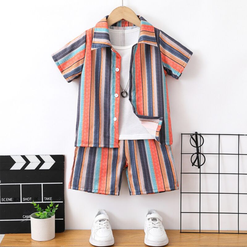 Wholesale 2-7Y Toddler Boys Striped Shirts And Shorts 2