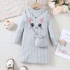 Wholesale 2-7Y Toddler Girls Autumn Knitted Striped Cat