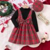 Wholesale 2-7Y Toddler Girls Christmas Fake Two Piece P