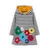 Wholesale 2-7Y Toddler Girls Striped Flower Hooded Dres