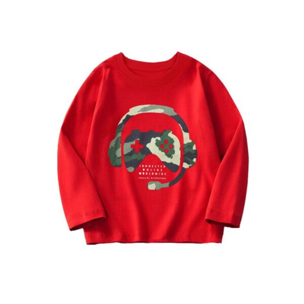 Wholesale 2-8Y Kids Boys Long Sleeve Cartoon Printed T-