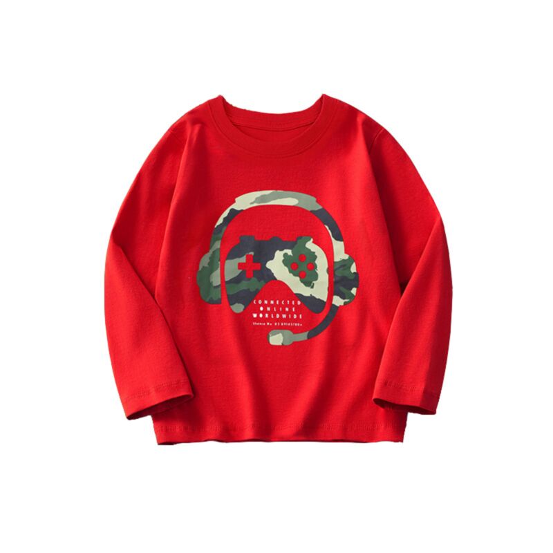 Wholesale 2-8Y Kids Boys Long Sleeve Cartoon Printed T-