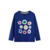 Wholesale 2-8Y Kids Girls Smiley Flowers Print Long Sle