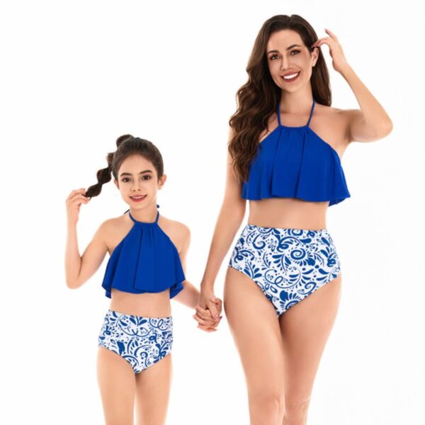 Wholesale 2pcs Halter Ruffle Bikini Set For Mother And