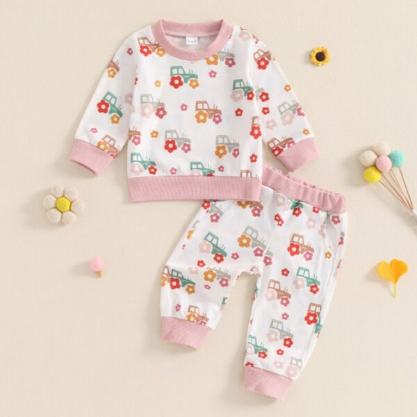 Wholesale 3-18M Baby Truck Print Long Sleeve Sweatshirt