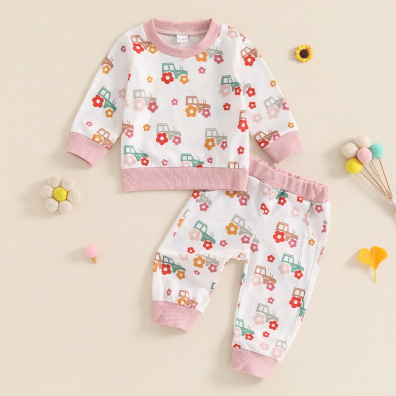 Wholesale 3-18M Baby Truck Print Long Sleeve Sweatshirt