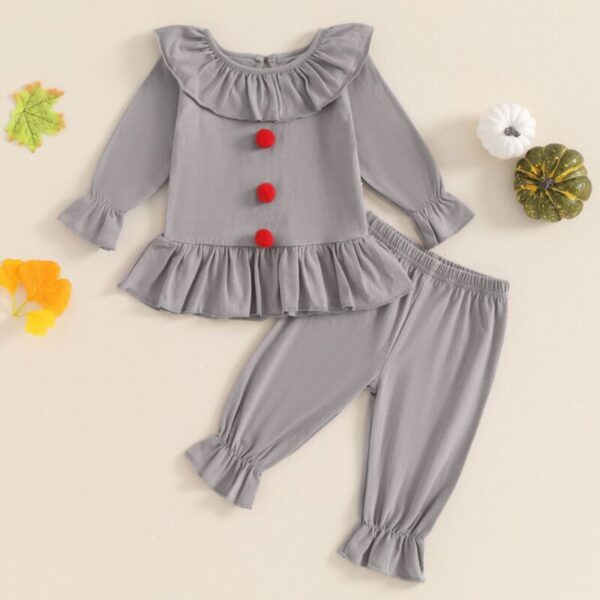 Wholesale 3-24M Baby Girls Halloween Ruffled Long-Sleev