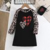 Wholesale 3-7Y Toddler Girls Leopard Print Cartoon Hear