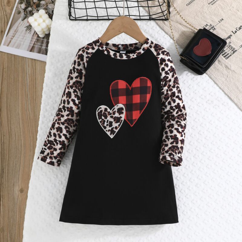 Wholesale 3-7Y Toddler Girls Leopard Print Cartoon Hear