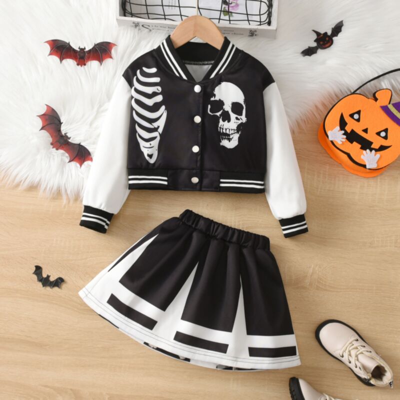Wholesale 3-8Y Kids Girls Halloween Baseball Long Sleev