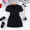 Wholesale 3-8Y Kids Girls Solid Color Short-Sleeved Cas
