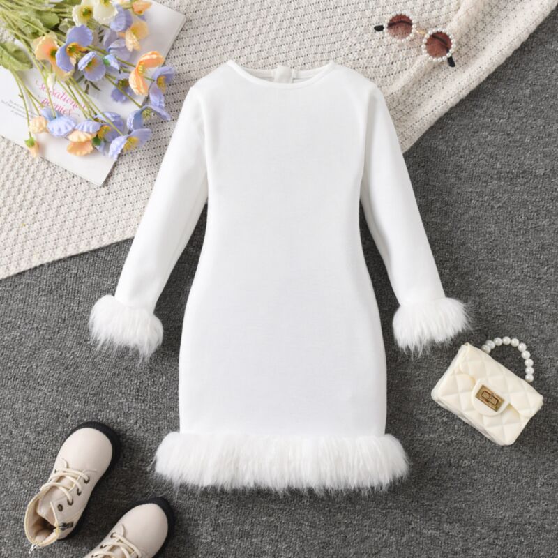 Wholesale 3-8Y Kids Girls Solid Colour Waist Splicing F