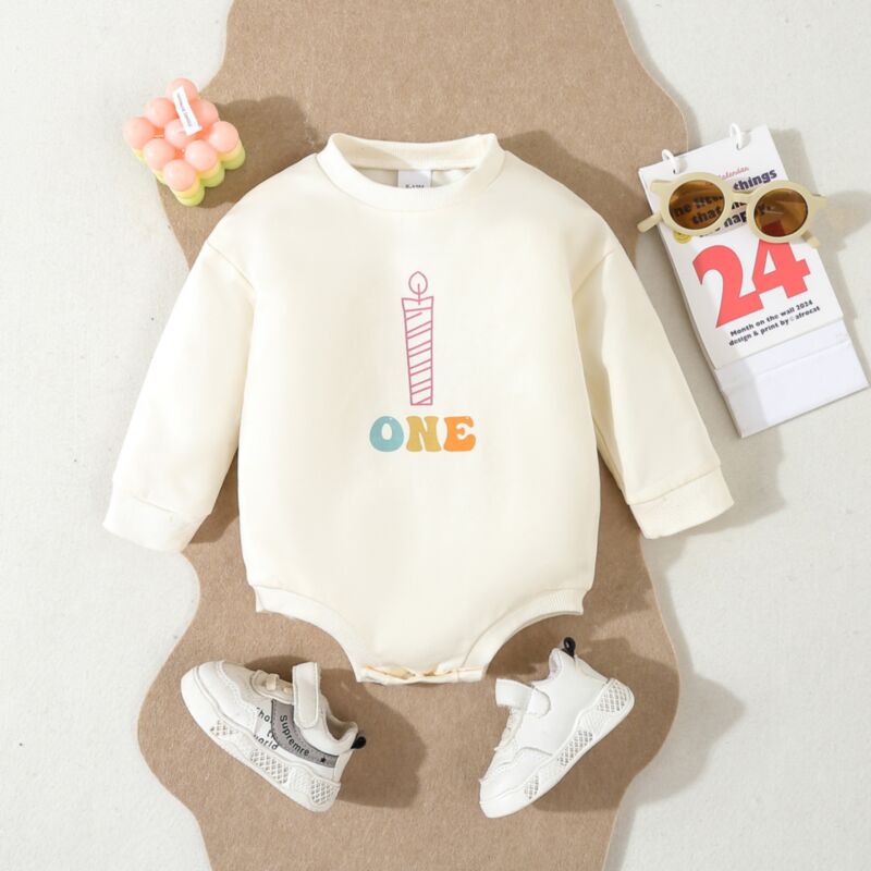 Wholesale 6-18M Baby Birthday ONE Letter Print Long Sle