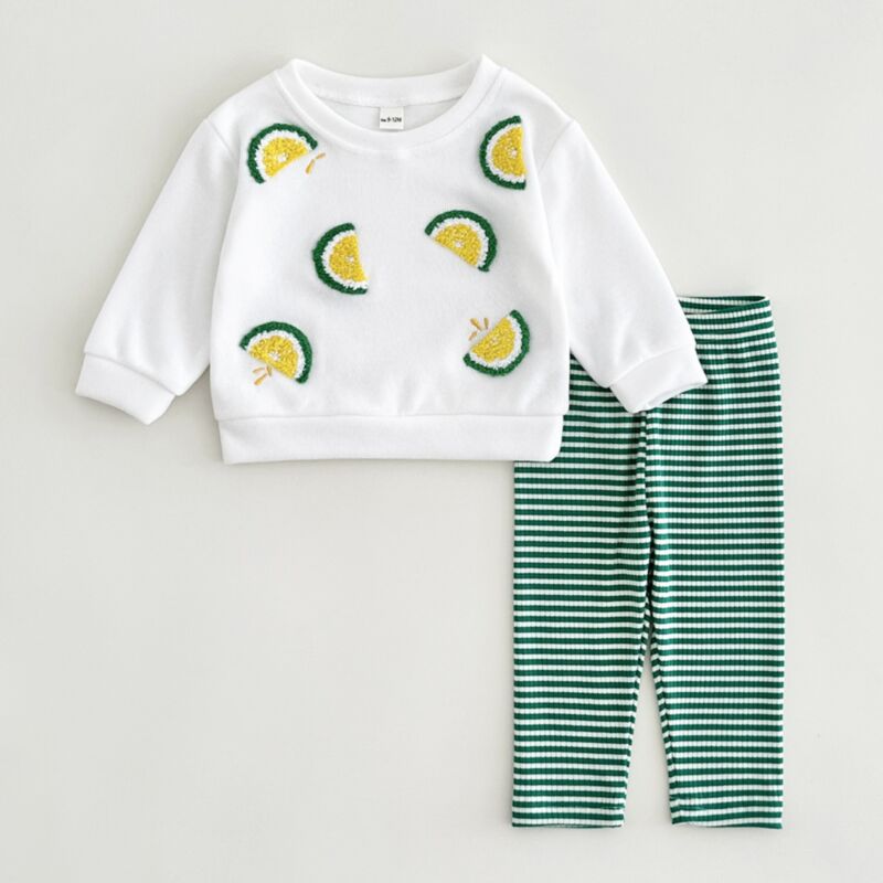Wholesale 6M-3Y Baby Girls Sets Fruit Embroidered Tops