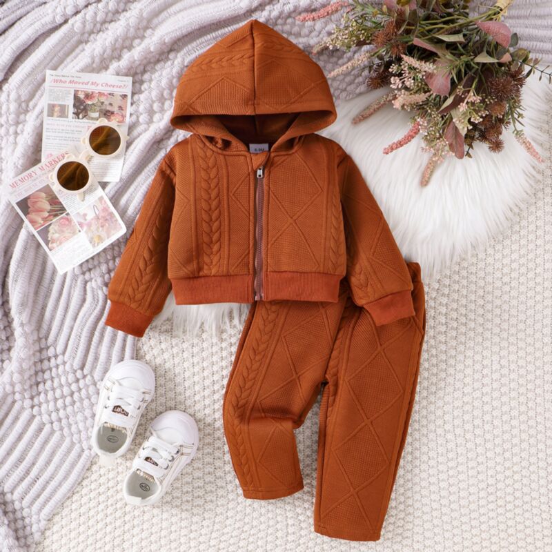 Wholesale 6M-3Y Baby Girls Solid Color Hooded Zipper Ja