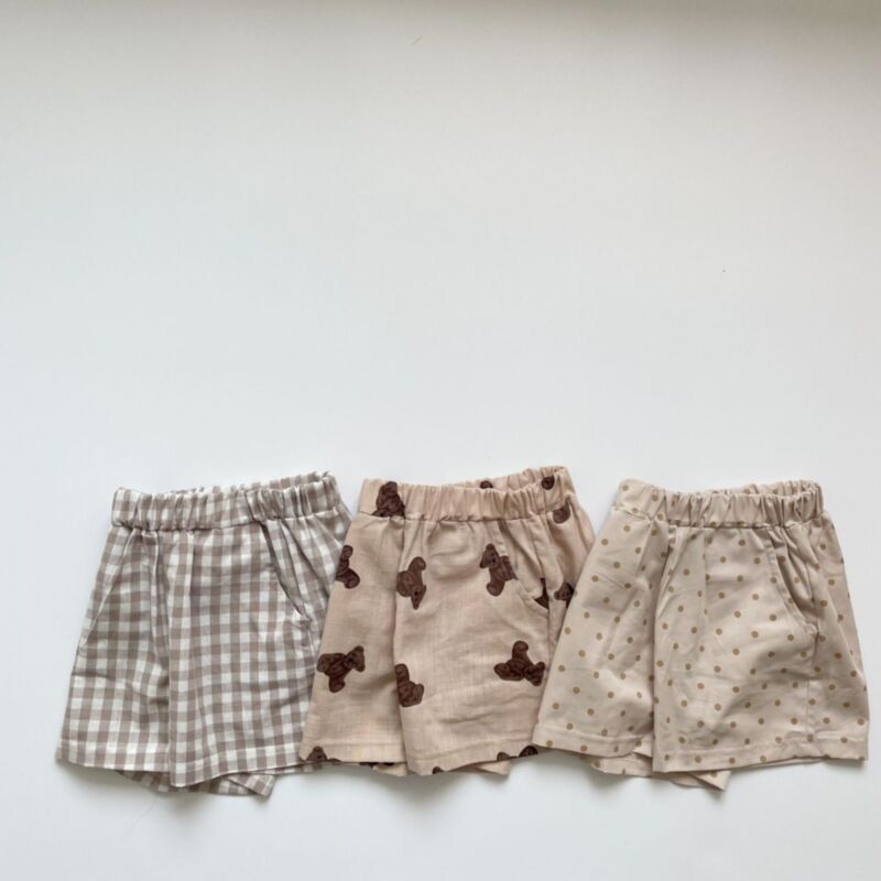 Wholesale 6M-4Y Baby Toddler Shorts Bear/Plaid/Dots Pat