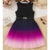 Wholesale 7-12Y Big Kids Girls Color Gradient Sleeveles