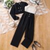 Wholesale 7-12Y Kids Girls 3pcs Double Breasted Blazer