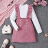 Wholesale 7-14Y Kids Girls Knit Tops Ruffled Suspender