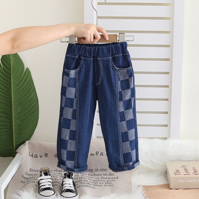 Wholesale 9M-4Y Toddler Boys Checkerboard Print Pockets