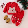 Wholesale 9M-4Y Toddler Girls Christmas Sets Knitted Pu