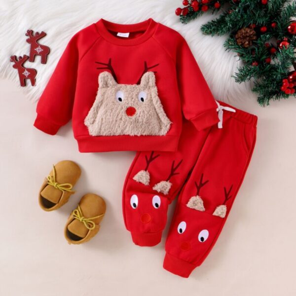 Wholesale 9M-4Y Toddler Girls Christmas Sets Knitted Pu