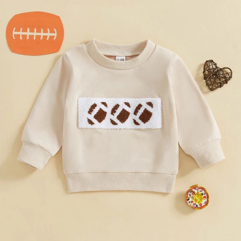 Wholesale 9M-4Y Toddler Round Neck Pullover Rugby Embro