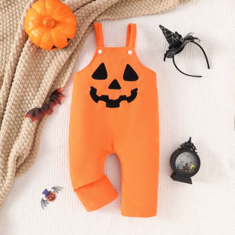 Wholesale 9M-4Y Unisex Halloween Pumpkin Suspender Jump