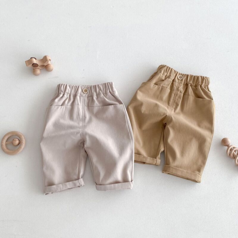 Wholesale 9M-5Y Toddler Boys Solid Color Woven Pants Wh