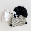 Wholesale 9M-5Y Toddler Boys Striped Bottoming Polo Shi