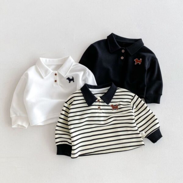 Wholesale 9M-5Y Toddler Boys Striped Bottoming Polo Shi