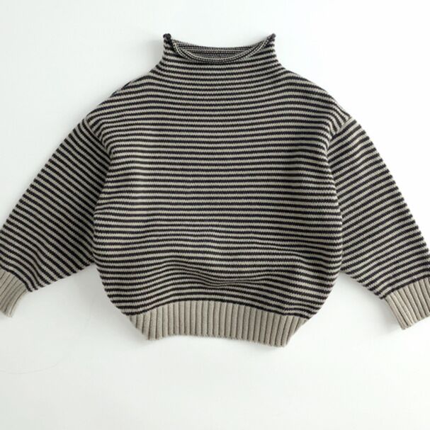 Wholesale 9M-5Y Toddler Boys Striped Turtleneck Knitted