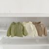 Wholesale 9M-5Y Unisex Solid Color Zipper Hooded Cardig