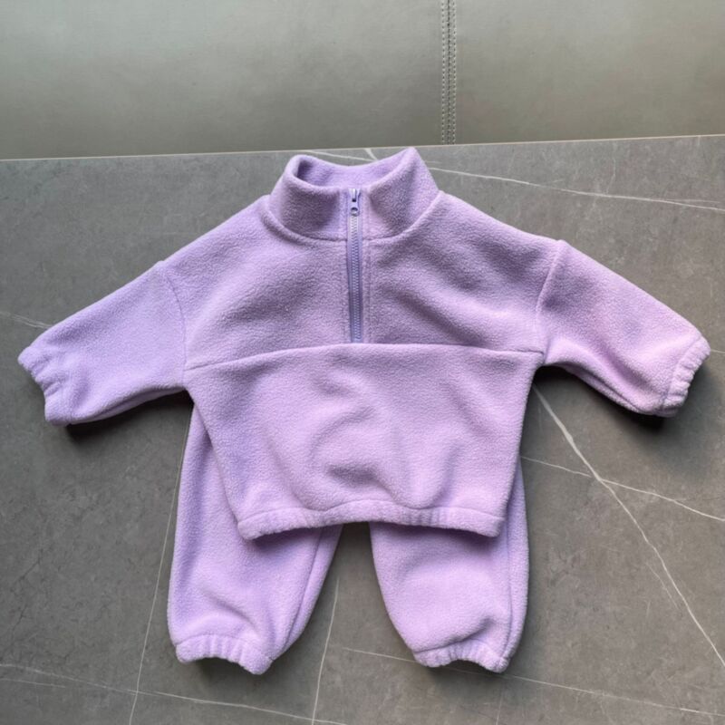 Wholesale 9M-6Y Kids Polar Fleece Suit Half Zip Sweatsh