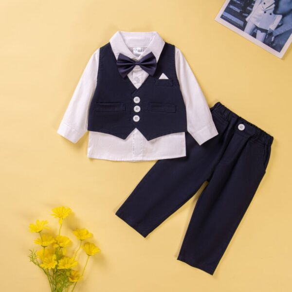 Wholesale 9M-6Y Toddler Boy Gentleman Three Piece Vest