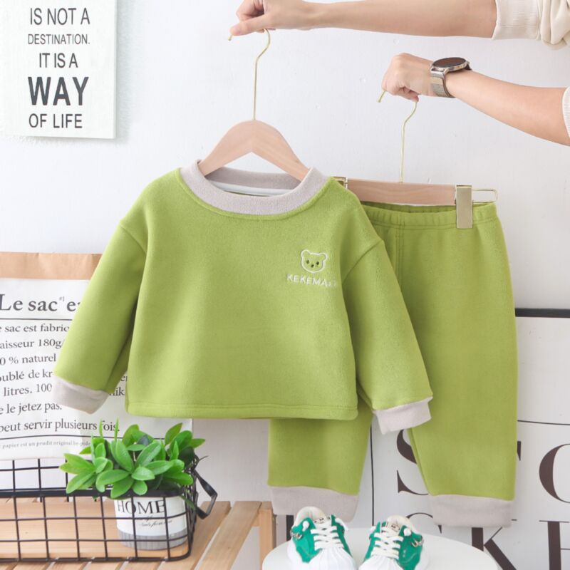 Wholesale 9M-6Y Toddler Boys Fleece Solid Color Loungew