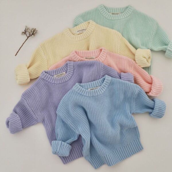 Wholesale 9M-6Y Toddler Dopamine Solid Color Pullover K