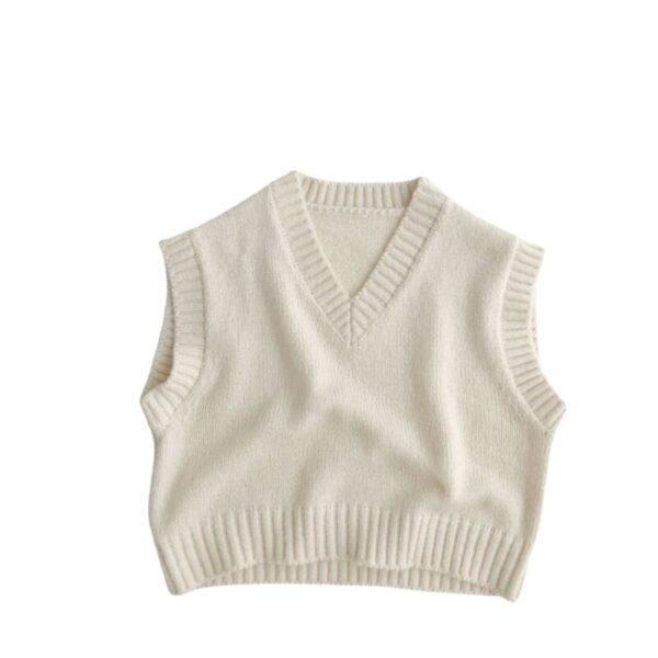Wholesale 9M-6Y Toddler Solid Color Knitted Vest Sweate